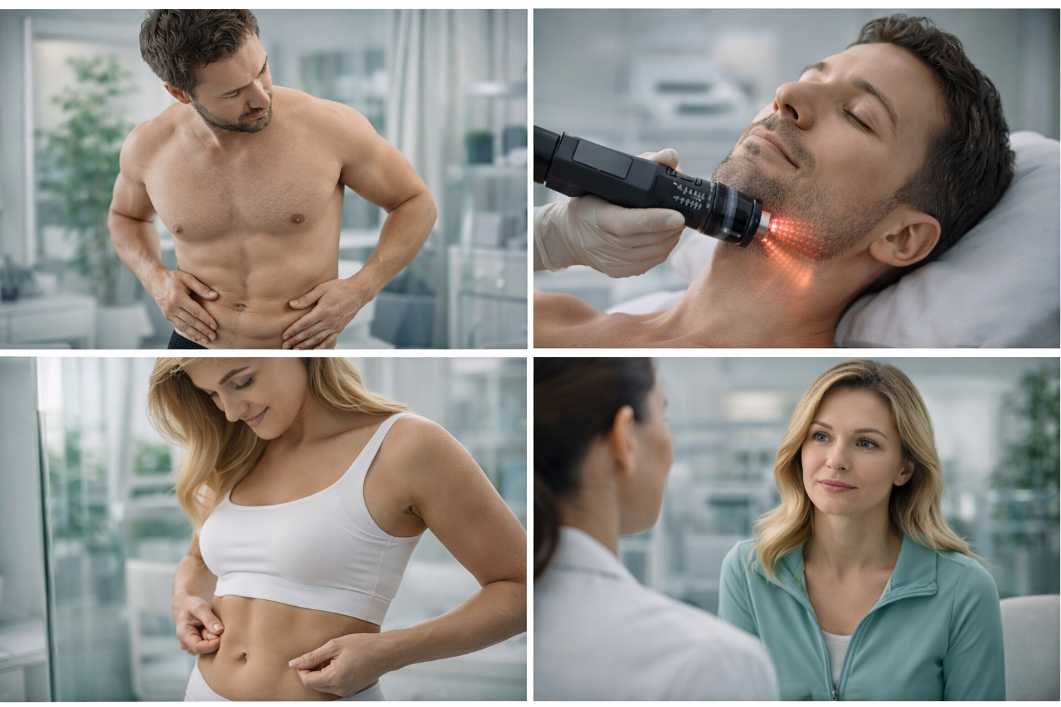 Collage of men's and women's treatment areas